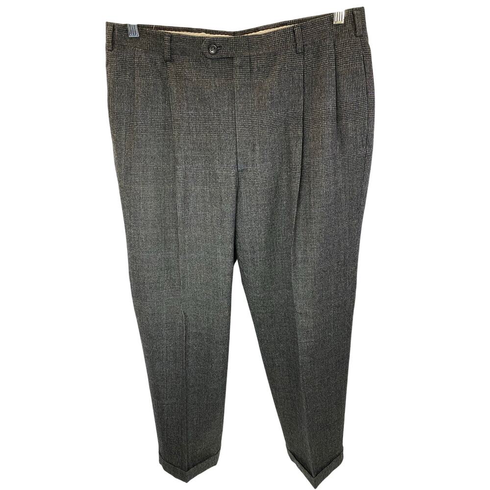 Christian Dior Trousers Mens 36x28 Pure Vintage Virgin Wool Pants, Grey